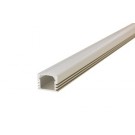 1M Surface Mounted Aluminium Profile for Strips, Frosted diffuser (cover) included